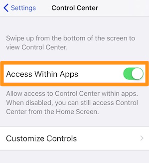 Fix iOS 11 Control Center Not Working