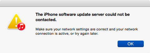 iPhone Software Update Server Could Not Be Contacted in iOS 11 Update