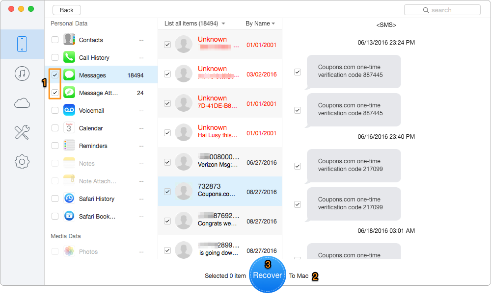 How to Retrieve Lost iMessages on iPhone/iPad – Step 2