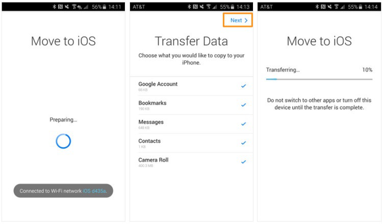 How to Transfer Data from Android to iPhone 8