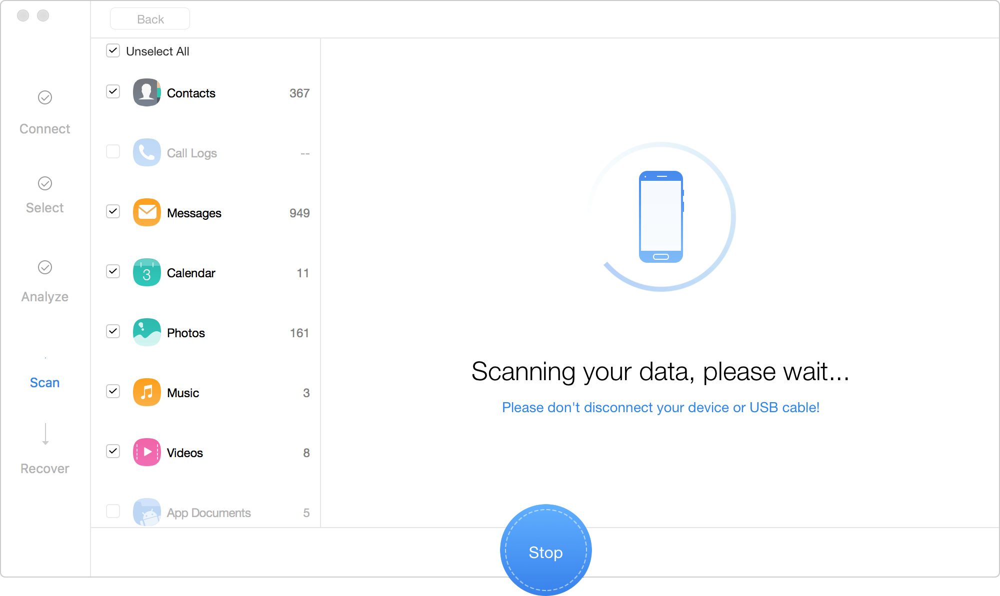 Scanning Modes Page