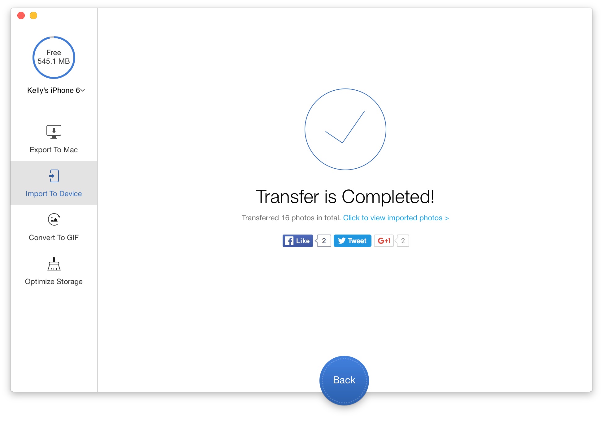 Photo Importing Complete