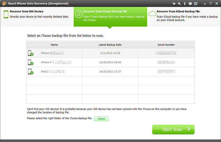 Tipard iOS Data Recovery