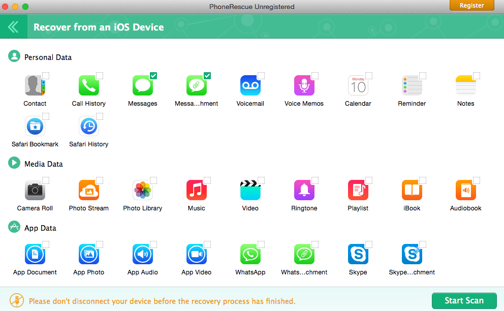 How to Backup iPhone via Primo iPhone Data Recovery – Step 2