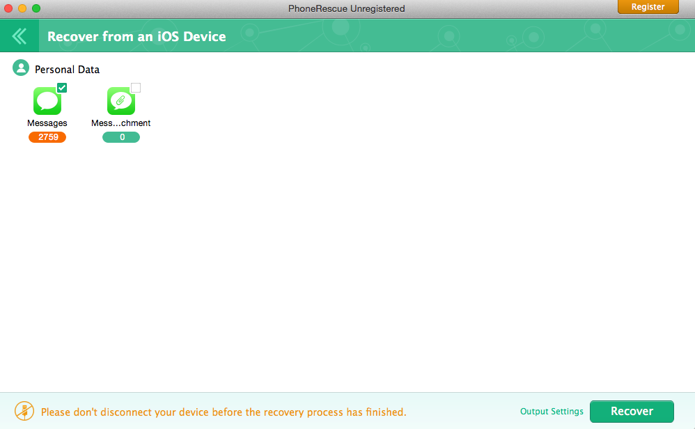 How to Backup iPhone via Primo iPhone Data Recovery – Step 3