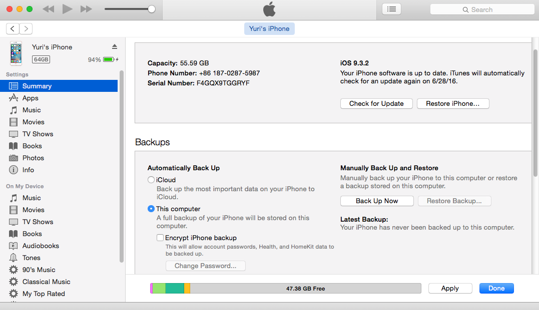 How to Back Up Contacts on iPhone to Computer - iTunes