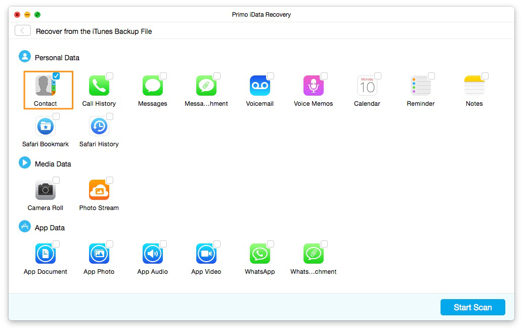 How to Recover Contacts from iTunes Backup – Step 3