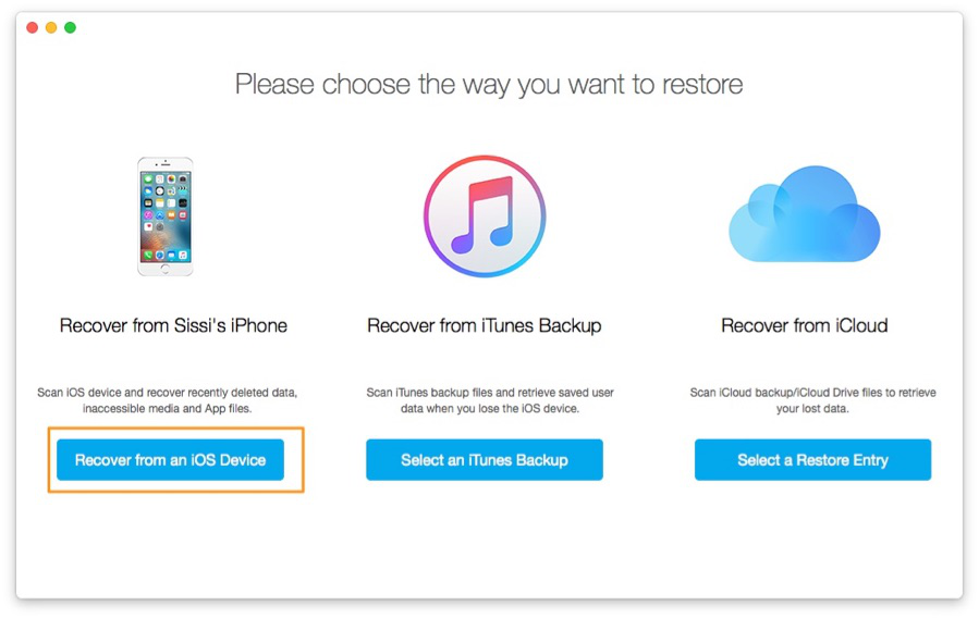 How to Backup Files on iPhone SE/6s/6 with Primo iPhone Data Recovery – Step 1