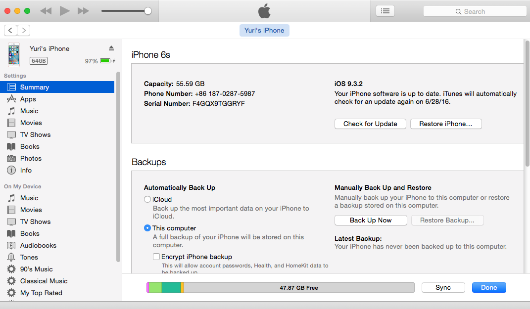How to Back Up iPhone Contacts to iTunes