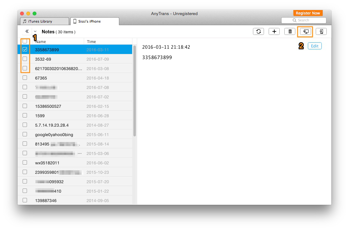 How to Backup Notes on iPhone with AnyTrans – Step 3