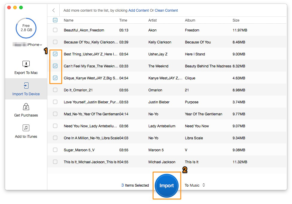 How to Download Music from Mac to iPhone – Step 3