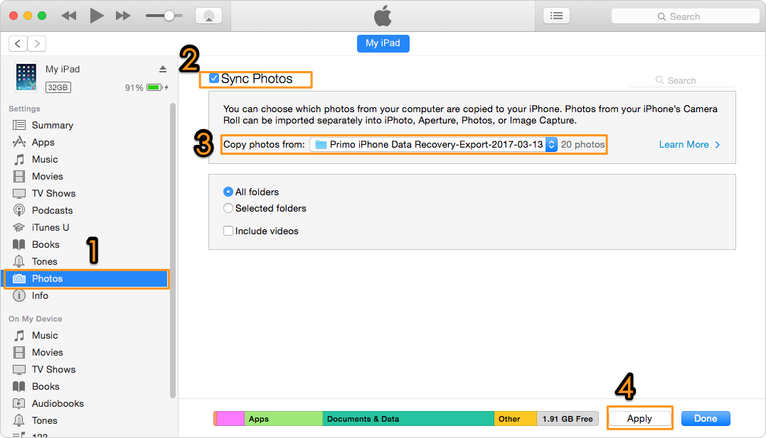 How to Download Photos from iCloud Backup to iPad – Step 4