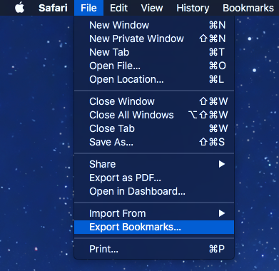 how to export safari bookmarks on ipad