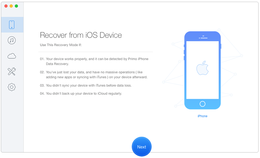 Export Contacts from iPhone to Computer – Step 1