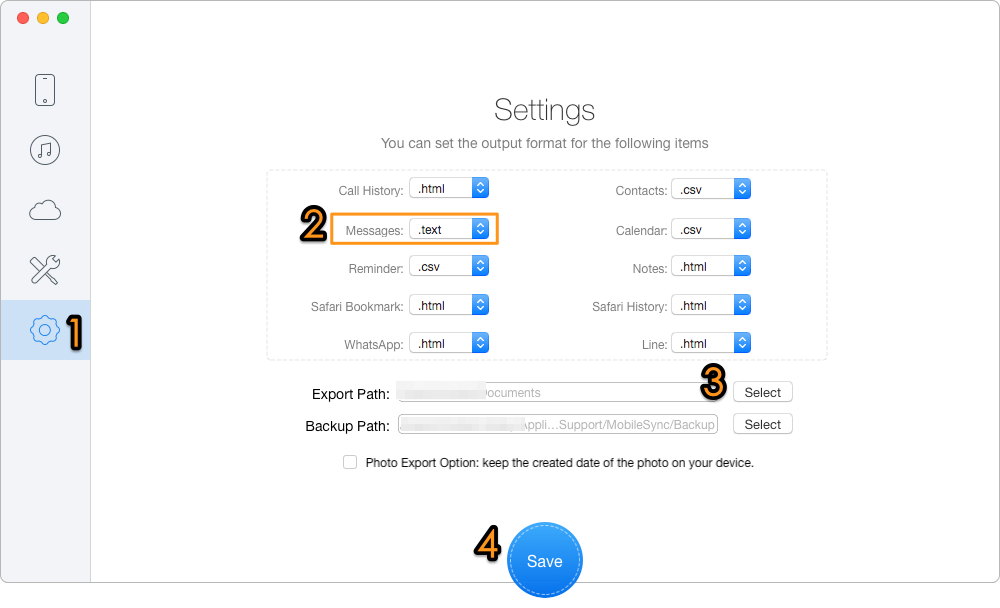 Export iMessages from iPhone 7 via Primo iPhone Data Recovery – Step 1