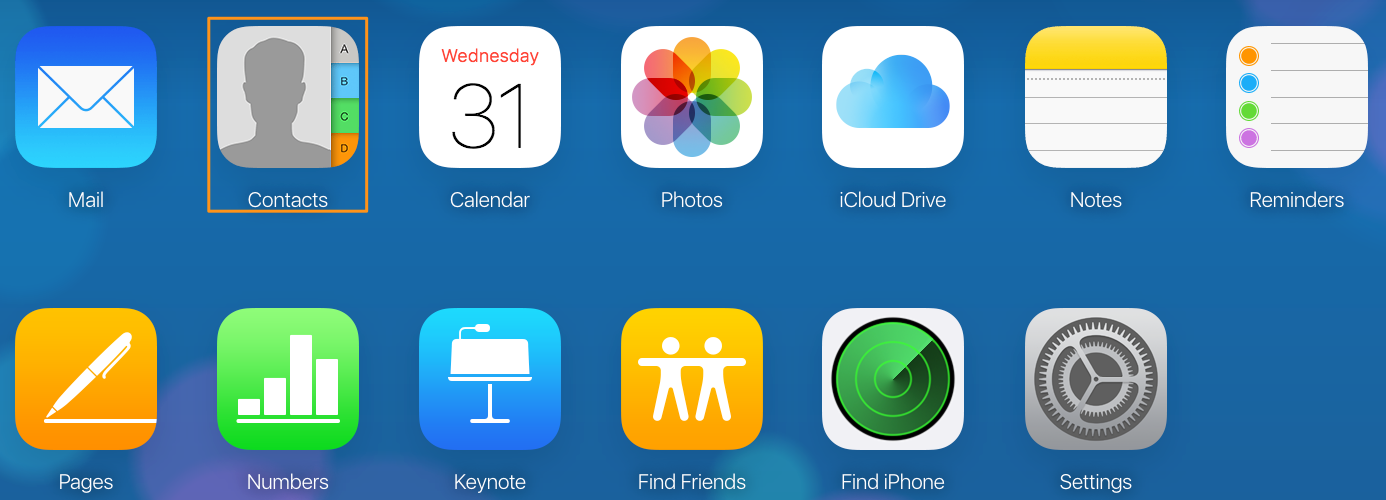 Export iPhone Contacts to vCard via Going to icloud.com – Step 1