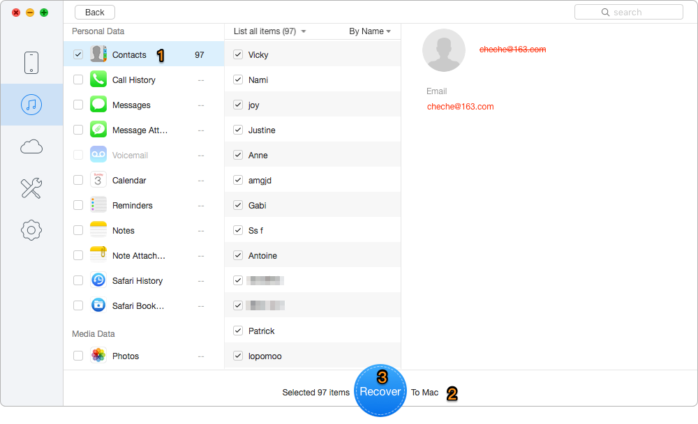 How to Extract Contacts from iCloud Backup – Step 3