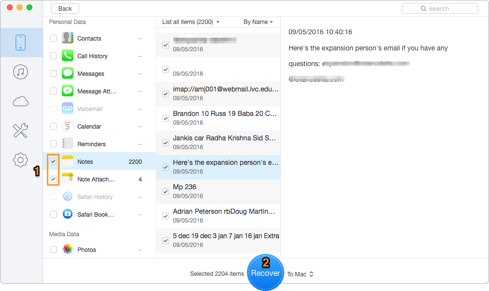 How to View Deleted Notes on iPhone/iPad Directly – Step 2