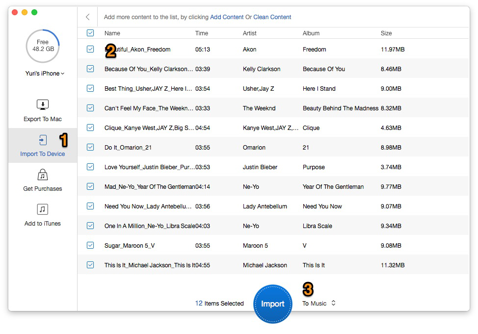 How to Move Music from iTunes to iPhone –Step 2-2