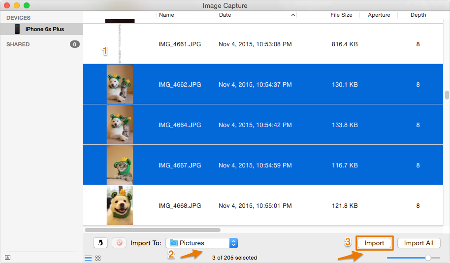 Import Pictures from iPhone to Computer with Image Capture