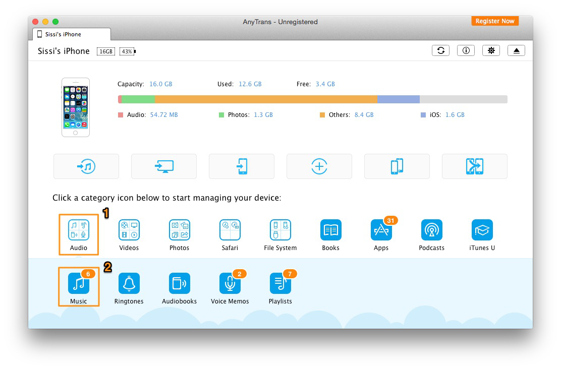 How to Make an iPhone Backup with AnyTrans – Step 2