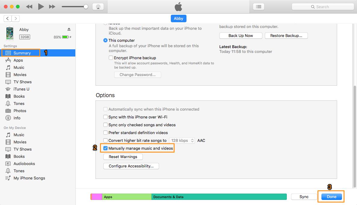 How to Put Music on iPhone 8/X with iTunes – Step 2