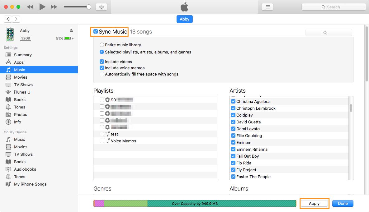 How to Put Music on iPhone 8/X with iTunes – Step 4