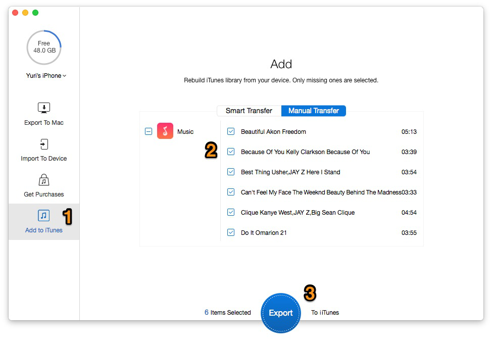 How to Rebuild iTunes Library Based on iDevices Data – Step 2