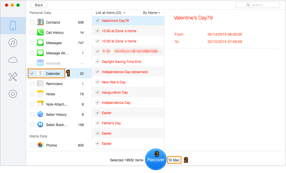 How to Restore Deleted Calendars on iPhone/iPad – Step 2