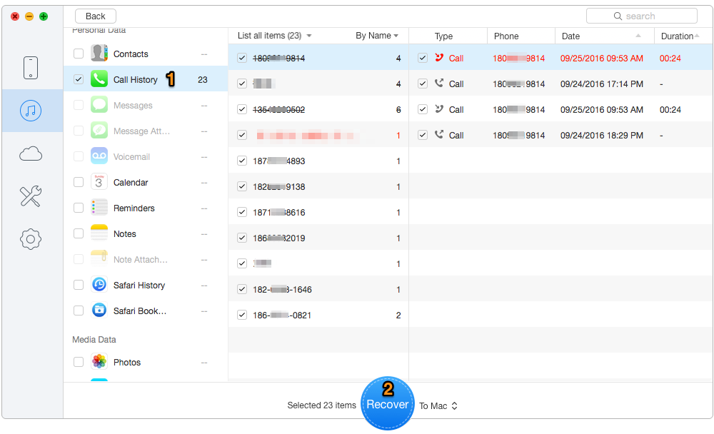 How to Recover iPhone 7 Call History from Backup – Step 3