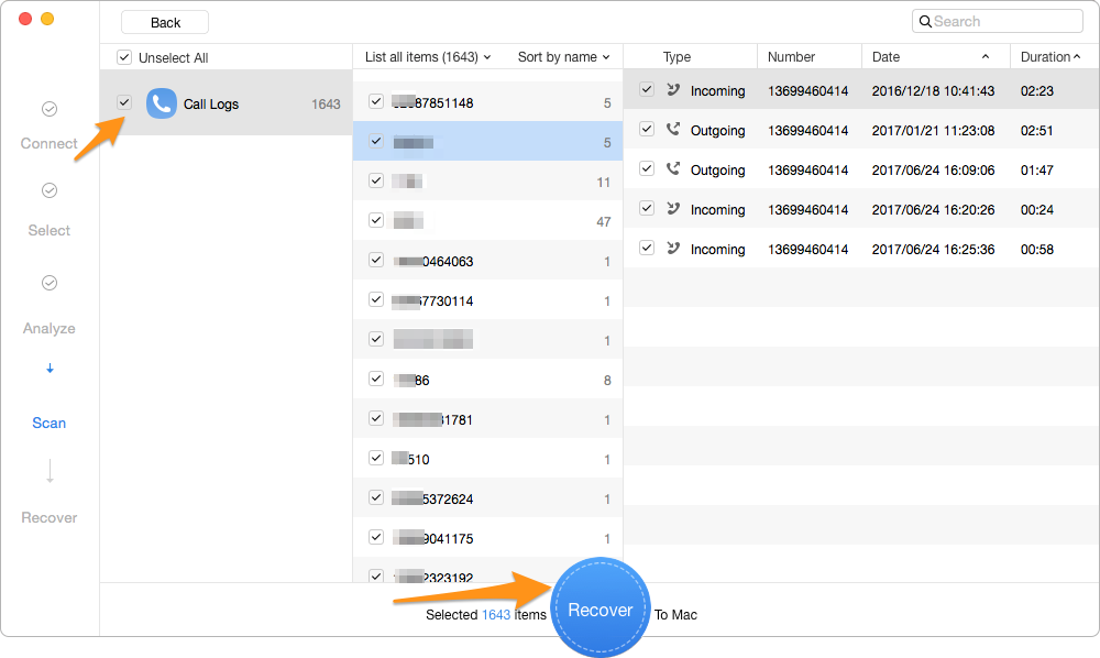 How to Recover Deleted Call Logs from Android Phones – Step 3