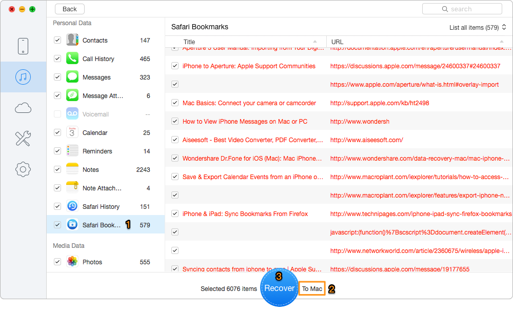 How to Recover Deleted Files on iPhone 8 with Backup – Step 3