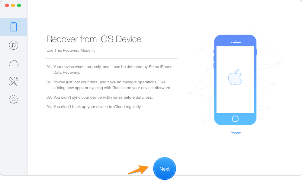 How to Recover Lost Messages on Jailbroken iPhone 6/6s/7 – Step 1