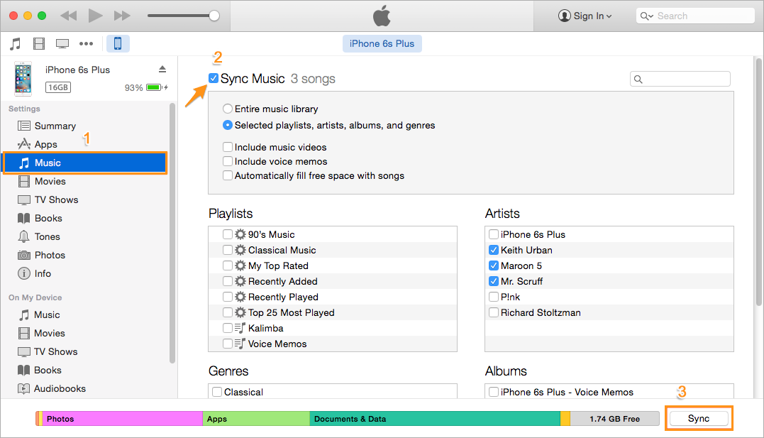 How to Recover Deleted Music on iPhone 6/6s/7 via iTunes