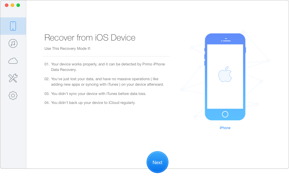 How to Recover Deleted/Lost Notes on iOS 10 – Step 1