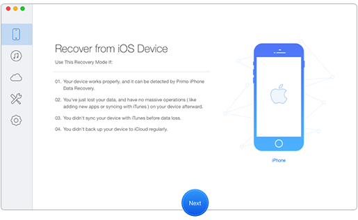 How to Recover Deleted Notes on iPhone 5 – from Device Directly – Step 1