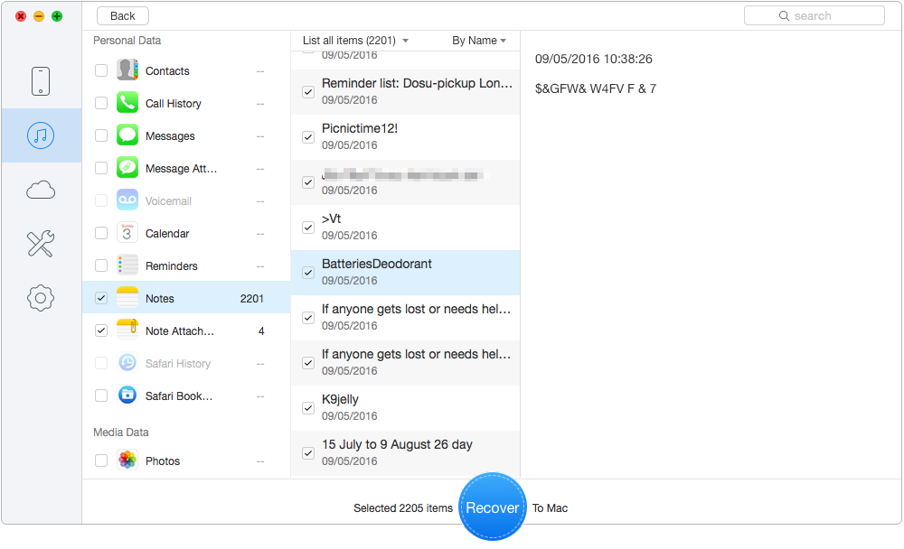 How to Recover Deleted Notes on iPhone 5 – from iTunes Backup – Step 3