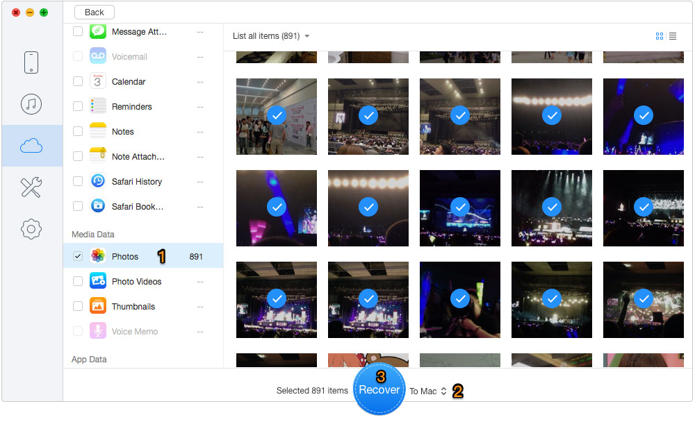 How to Retrieve Lost Photos from iPhone Backup in iCloud - Step 3