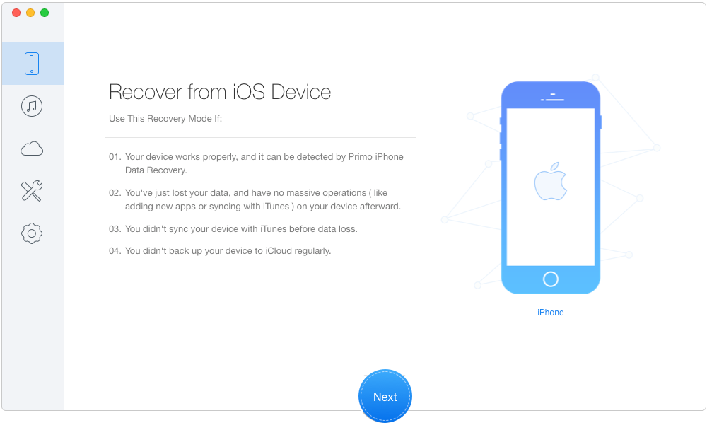 How to Recover Deleted Photos from iPhone Directly – Step 1