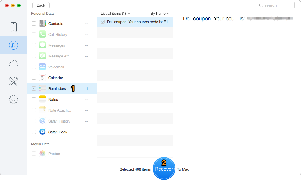 How to Retrieve Deleted Reminders on iPhone 7 from iTunes Backup – 3