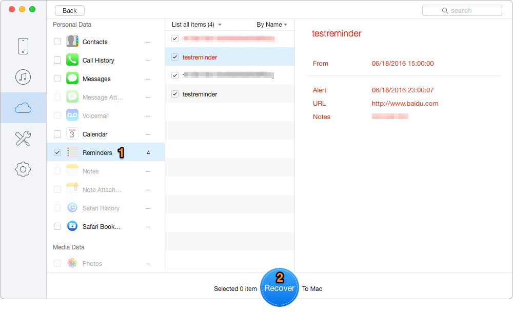 How to Recover Deleted Reminders on iPhone 7 from iCloud Backup – 3