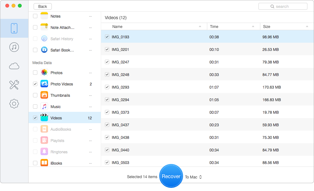 How to Recover Deleted Videos from iPad – Step 2
