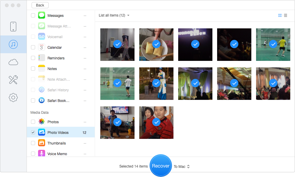 Retrieve Deleted Videos from iPhone 7 via Backup – Step 2