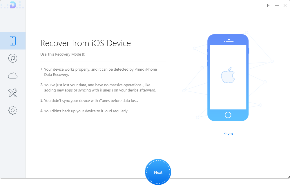 Restore Deleted Line Chat History from iPhone – Step 1