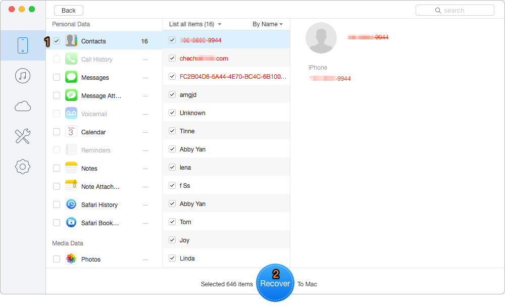 How to Recover Deleted Contacts from iPhone without Backup – Step 2