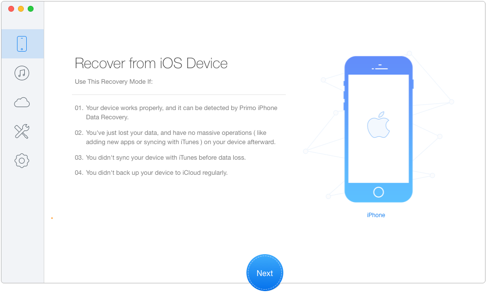 How to Retrieve Deleted Messages on iPhone via Device Directly – Step 1