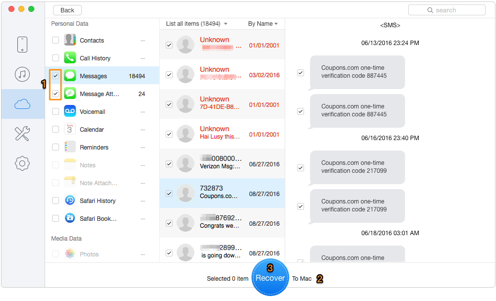 How to Retrieve Deleted Messages on iPhone via iCloud Backup – Step 3