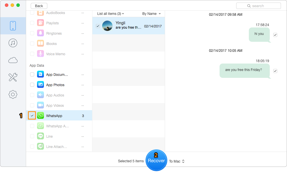Retrieve Deleted WhatsApp Messages on iPhone | iDevice – Step 2