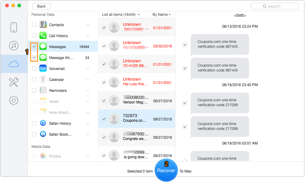 How to See and Recover Deleted Messages on iPhone from iCloud Backup – Step 3