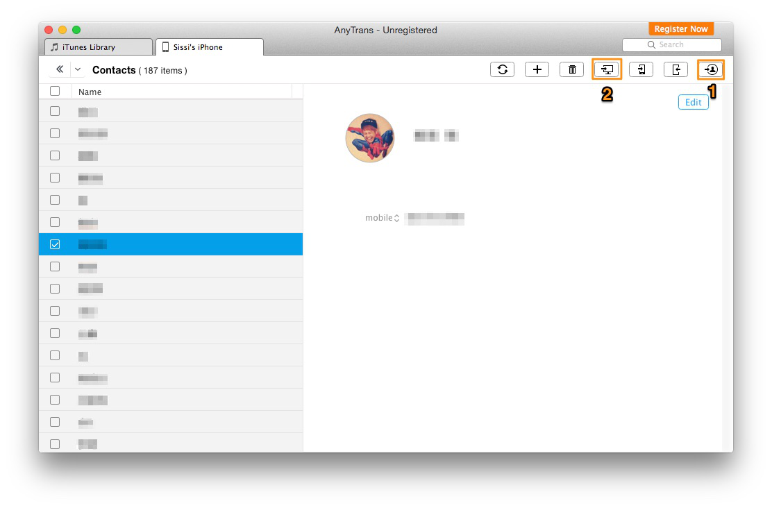How to Sync Contacts from iPhone to Mac | AnyTrans – Step 2